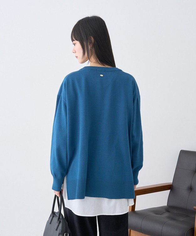 earth music&ecology 【洗濯機洗い可】レンチング(TM)エコヴェロ(TM)(チュニック) Blue