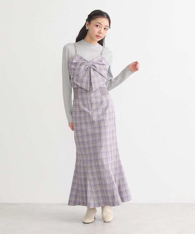 earth music&ecology やわらかタッチハイネックリブニットプルオーバー Gray Mixture