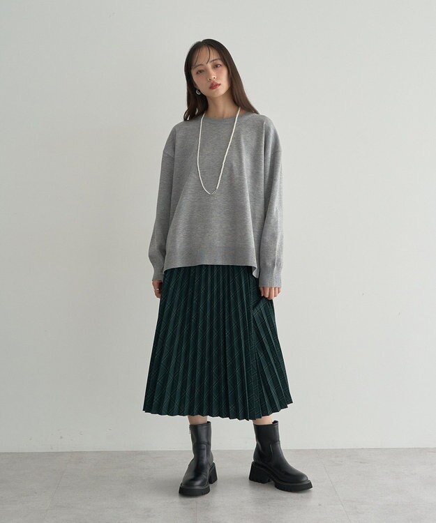 earth music&ecology 【洗濯機洗い可】レンチング(TM)エコヴェロ(TM)(チュニック) Gray Mixture