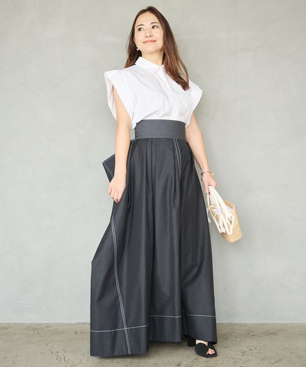 #Newans ドロップスクエアスカート ブラック