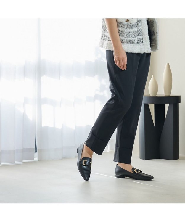 MODE ET JACOMO <carino>バックルローファー ブラック