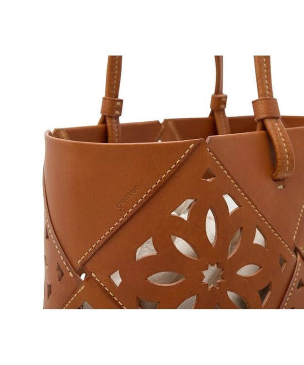 genten サスカットバスケット手提げバッグ＜LL＞ チャ