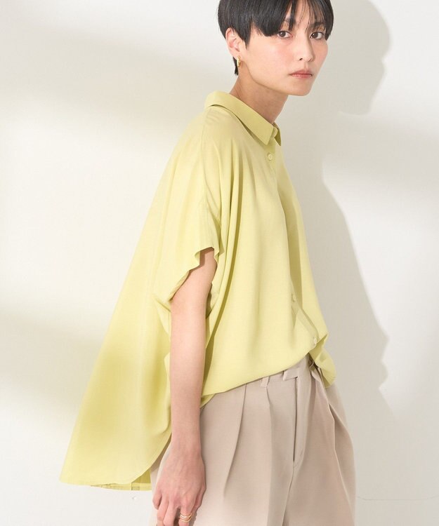 AMERICAN HOLIC 【接触冷感】タックフレンチスリーブシャツ Pistachio