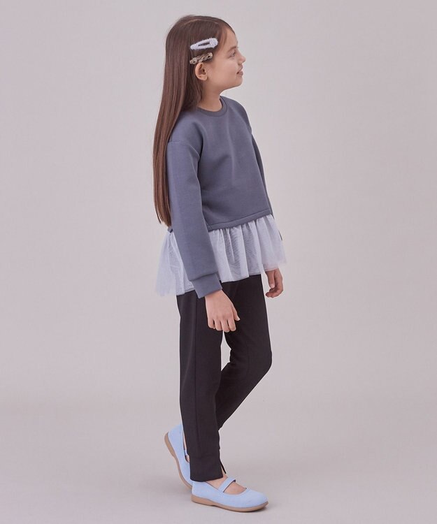 UNFILO 【110-150cm】BEAUTY FORM JERSEY ペプラムスウェット チャコール