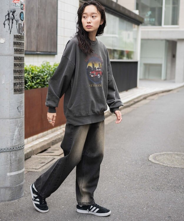 WEGO ヴィンテージライクピグメントスウェット 柄3