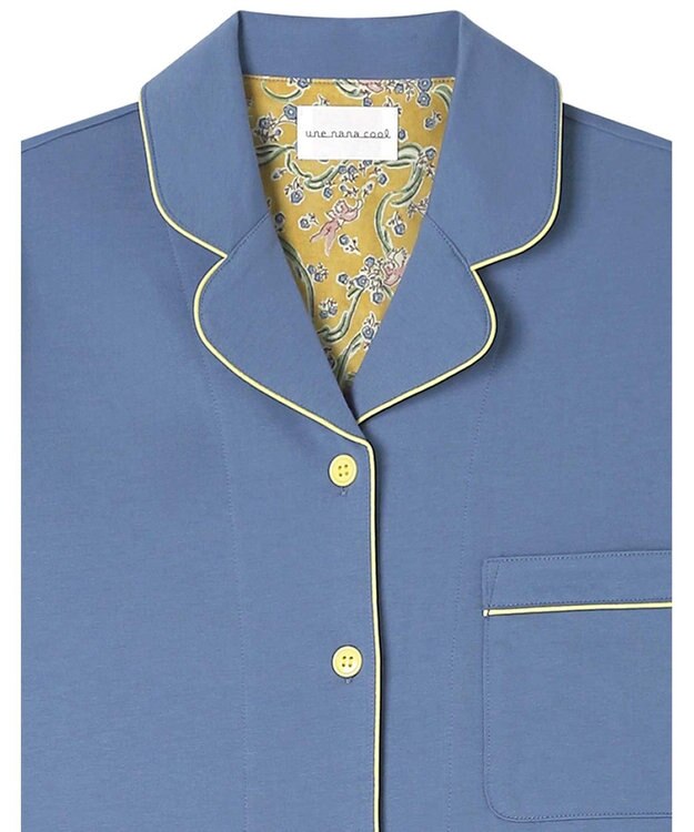 une nana cool 【綿100%】なめらかハイゲージ天竺パジャマ MADE WITH LIBERTY FABRIC ブルー