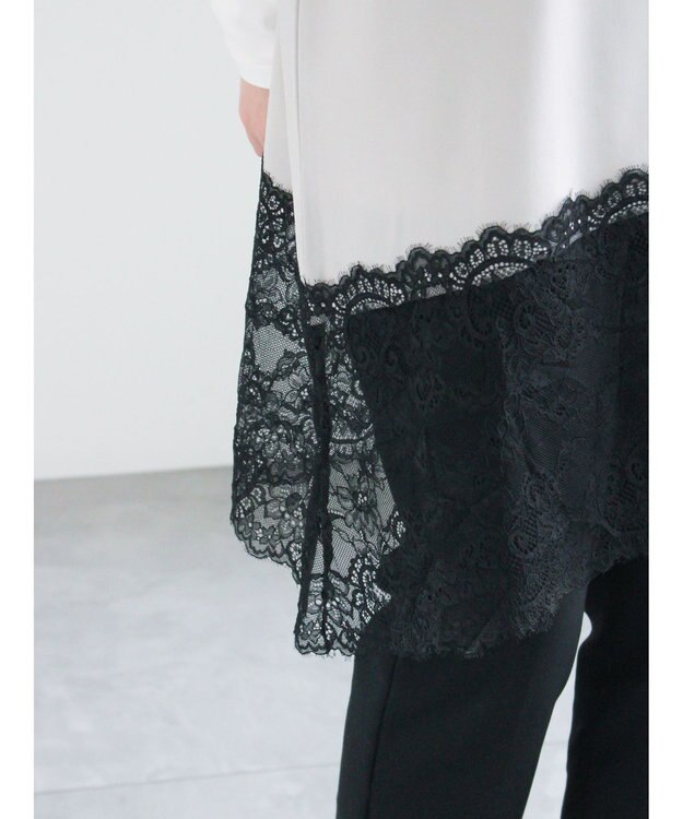 Te chichi イレギュラーヘムレイヤードレースキャミ グレー