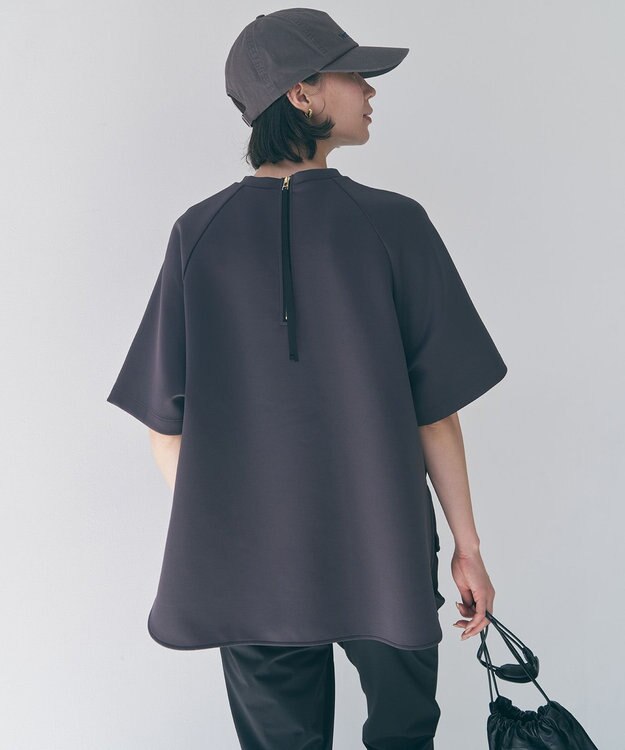 UNFILO L BEAUTY FORM JERSEY light バックZIP プルオーバー チャコール