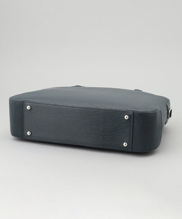 GOTAIRIKU 日本製【PELLE MORBIDA】型押しレザー ブリーフバッグ ネイビー系