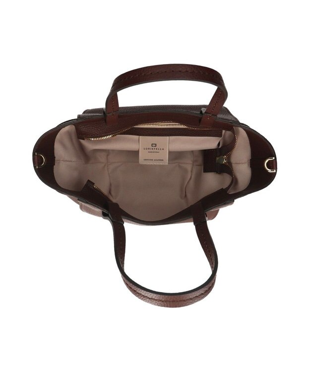 INTER-CHAUSSURES 【LORISTELLA】レザーミニトートバッグ ダークブラウン