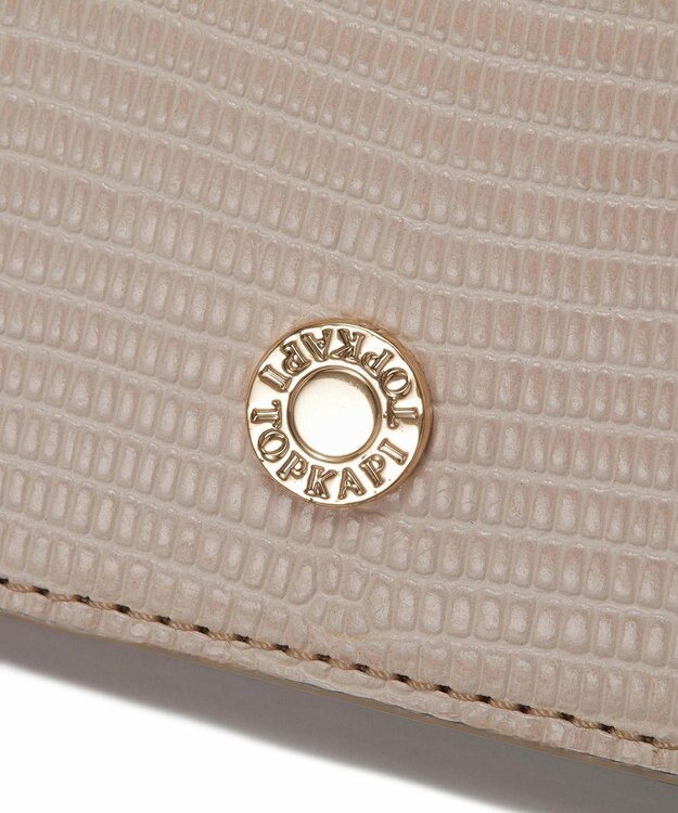 TOPKAPI 【TOPKAPI】イタリアンレザー リザード型押し 二つ折り 財布 LUCIA ルチア ペールベージュ