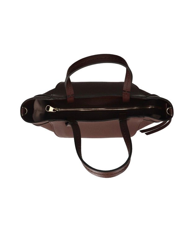 INTER-CHAUSSURES 【LORISTELLA】レザーミニトートバッグ ダークブラウン