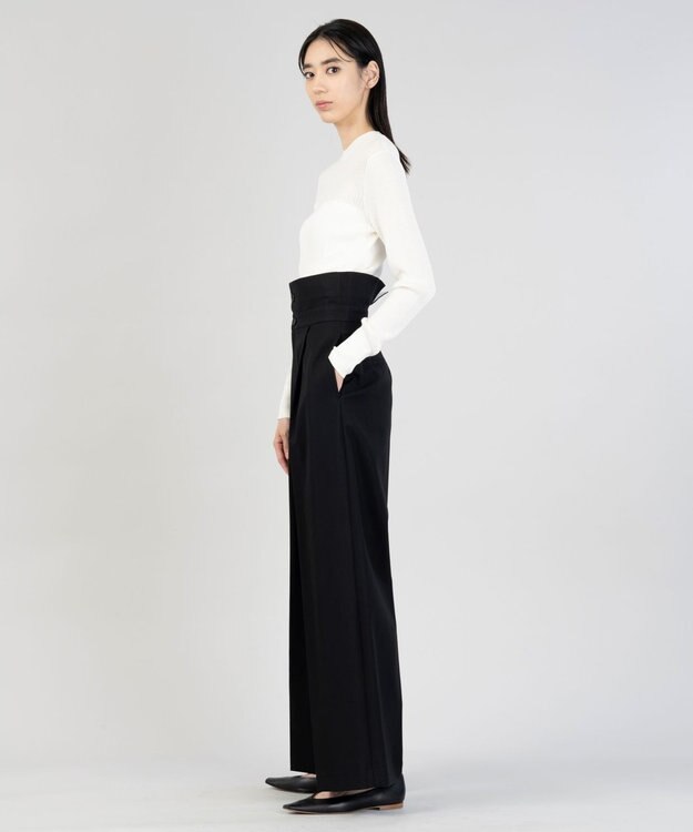 23区 【エステータ】シアーニット 長袖リブ ホワイト系