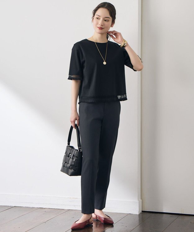 自由区 L 【SHIHOさん着用】コンパクトハイゲージフリンジ Tシャツ ブラック