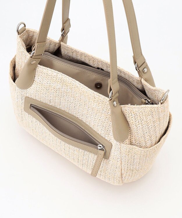 LA BAGAGERIE つまみハンドル　サマー2wayトートバッグ アイボリー