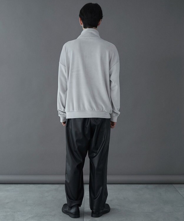 WEGO 【ユニセックス着用ITEM】マイクロシャギーワンポイントハーフZIPプルオーバー ライトグレー