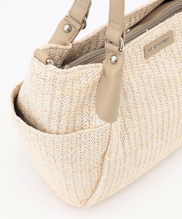 LA BAGAGERIE つまみハンドル　サマー2wayトートバッグ アイボリー