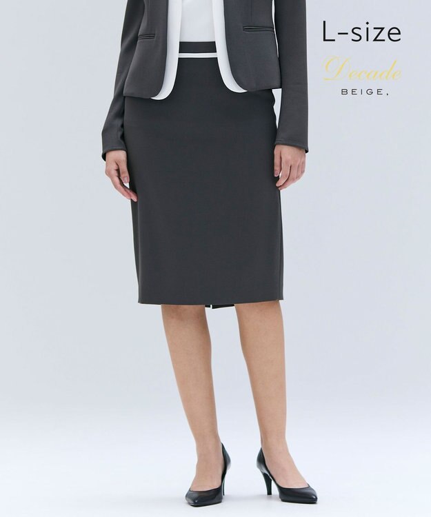 BEIGE， 【洗える・L-size】CINDY / タイトスカート C.Gray x White