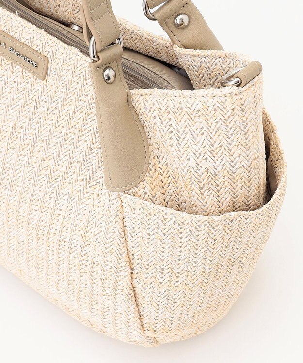 LA BAGAGERIE つまみハンドル　サマー2wayトートバッグ アイボリー