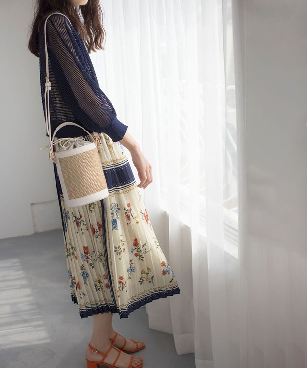 組曲 L メッシュニット カーディガン ネイビー系