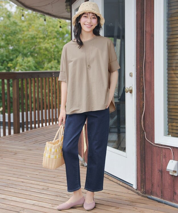 Tiaclasse L 【おのののかさん着用】冷凛(ひやりん)カノコドルマンスリーブカットソー ベージュ