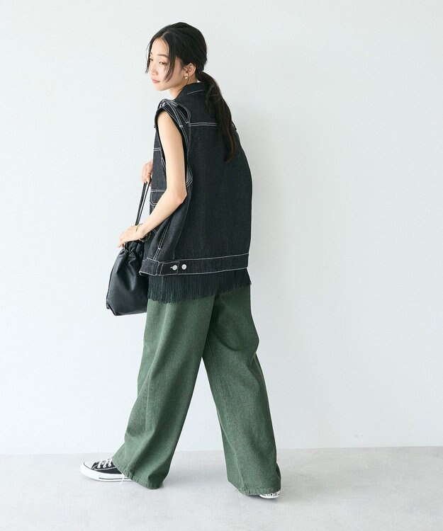 CRAFT STANDARD BOUTIQUE デニムリボンベスト Black