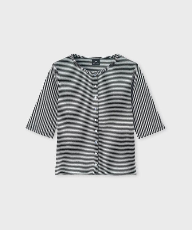 Paul Smith ボーダー ハーフスリーブ カーディガン ブラック