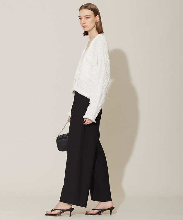 ICB 【洗える】 スラリットテープ カーディガンジャケット オフホワイト系