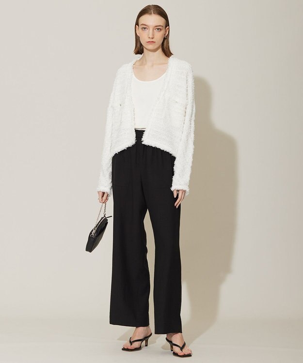 ICB 【洗える】 スラリットテープ カーディガンジャケット オフホワイト系