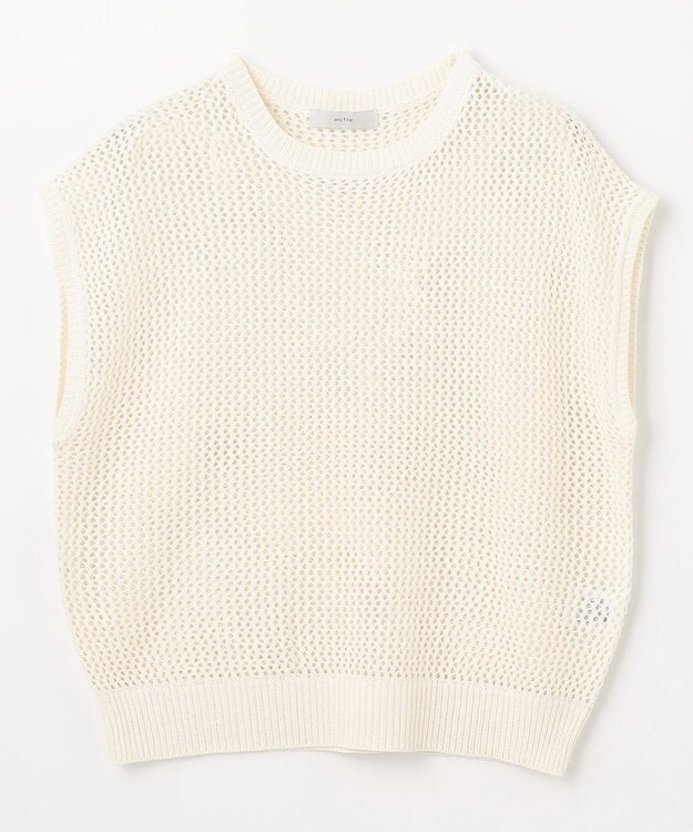 ANY フレンチスリーブメッシュニット オフ