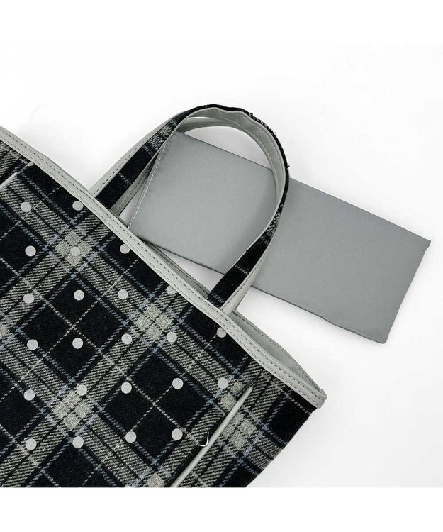 ROOTOTE 1344【フェルト生地】LT.スクエア.ドットチェック-A 01：ブラック