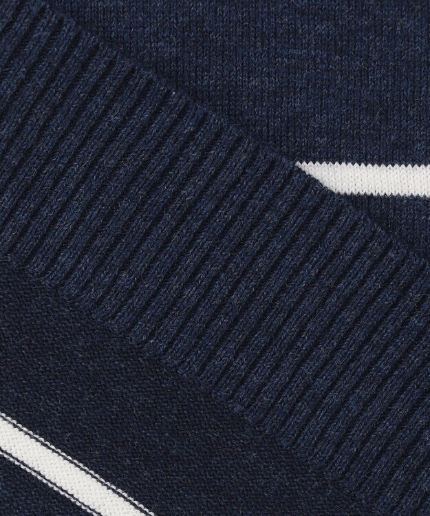 JOSEPH ABBOUD MOUNTAIN 【SPACE／UNISEX】OGコットンストレッチボーダー ニットTシャツ ネイビー系2