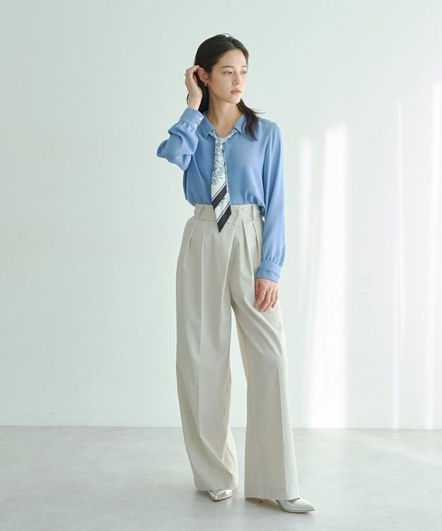 YECCA VECCA スカーフ付きブラウス Blue