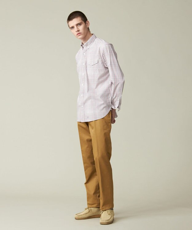 J.PRESS MEN 【KING SIZE】ポプリンマルチチェック ボタンダウンシャツ ワイン系3