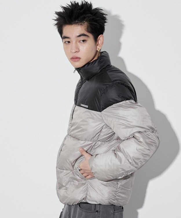 WEGO 【ユニセックス着用ITEM】CONVERSEパテッドジャケット ホワイトアイボリー