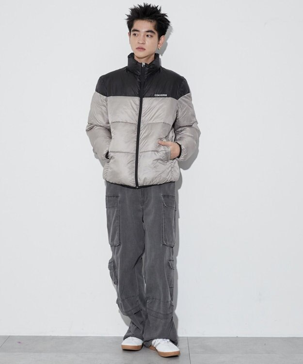 WEGO 【ユニセックス着用ITEM】CONVERSEパテッドジャケット ホワイトアイボリー