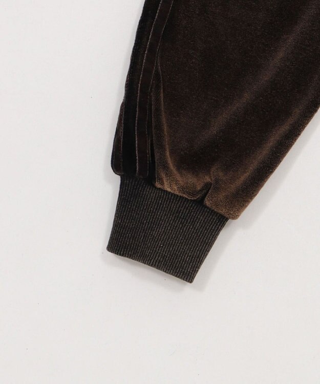 WEGO ベロア2ラインジップパーカー ブラック