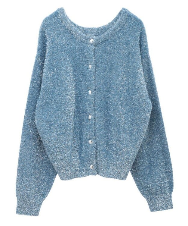 Green Parks シャギーギラギララメカーディガン Sax