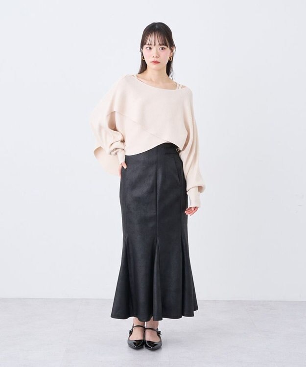 earth music&ecology 【2WAY】SET2点クロスニット＋キャミソール Ivory