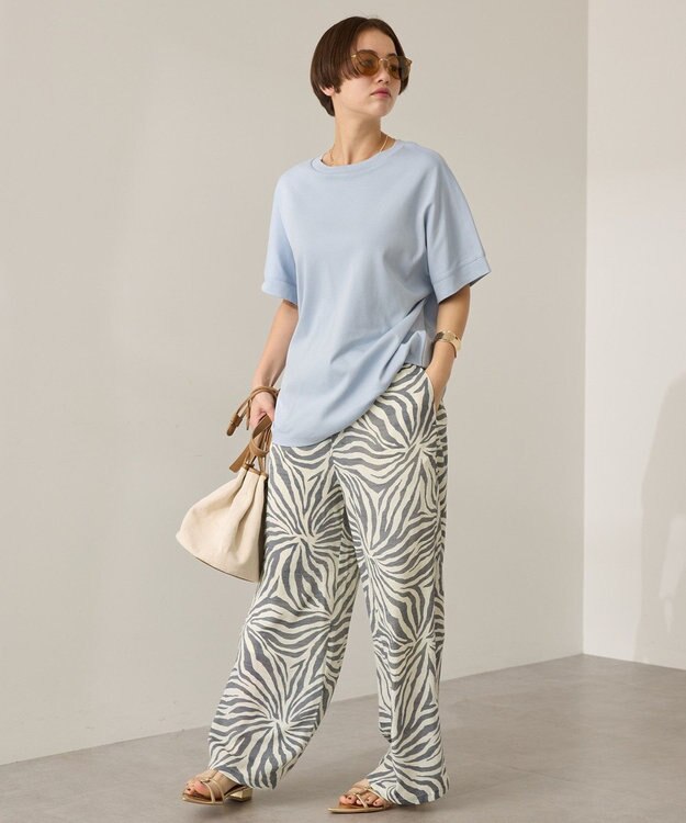 AMERICAN HOLIC 【接触冷感】スムースフレンチスリーブプルオーバー Blue