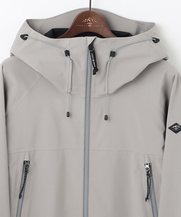 JOSEPH ABBOUD MOUNTAIN 【ECO撥水/耐水性/透湿防水素材/ストレッチ/軽量】ボイルドポリエステル3レイヤー マウンテンパーカー ライトグレー系