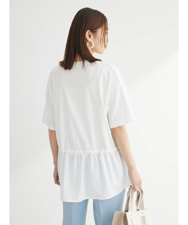 Green Parks ドロスト切替えドッキングカットプルオーバー Off White