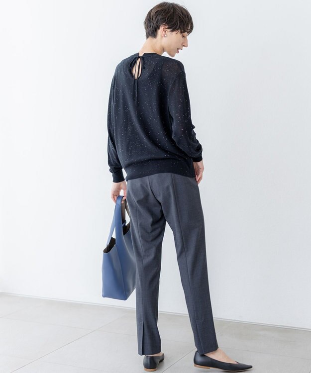 23区 S 【洗える】シアースパンコール ニット ブラック系