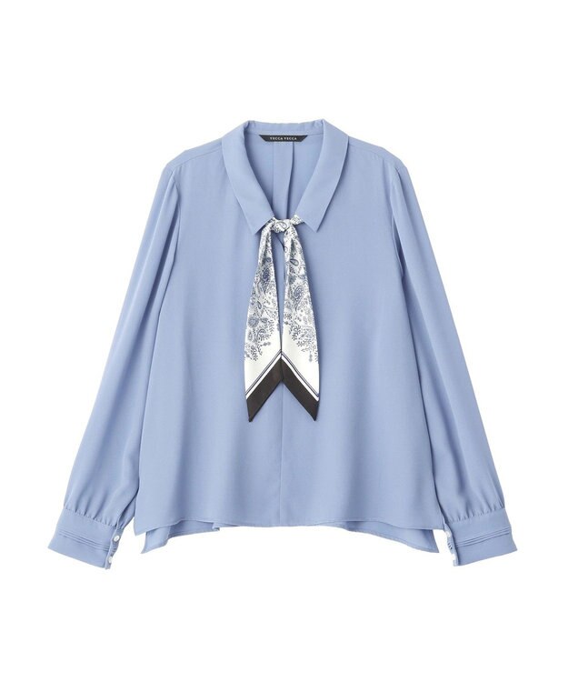 YECCA VECCA スカーフ付きブラウス Blue