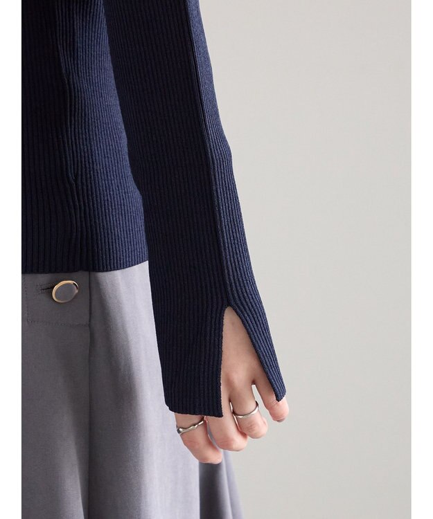 Te chichi ケミカルレースカラーリブニット ネイビー