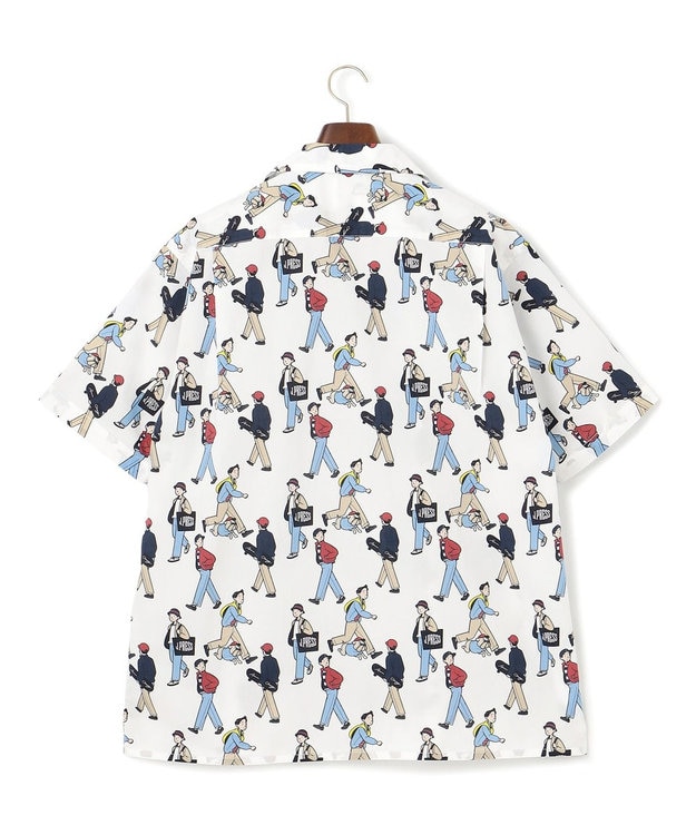 J.PRESS MEN 【AaronChang】【UNISEX】プリントタイプライター オープンカラーシャツ ホワイト系5