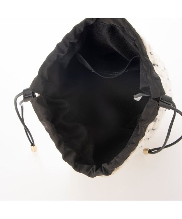 UNBILLION カシュカシュ cachecache / サテンリボン編み込み巾着ショルダー アイボリー