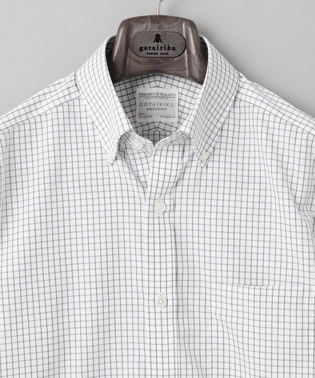 GOTAIRIKU 【形態安定】PREMIUMPLEATS_ボタンダウンカラー 通年ドレスシャツ ライトグレー系4