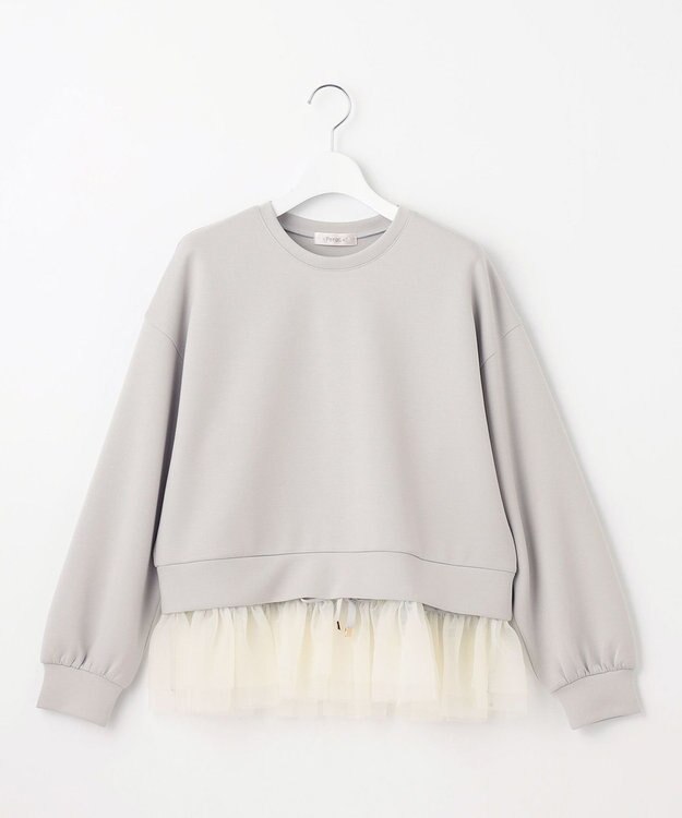 Feroux チュールコンビダンボール プルオーバー ライトグレー系