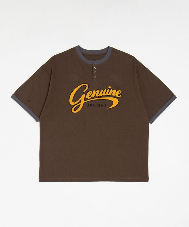 WEGO 【機能T/ユニセックス着用ITEM/MLサイズ展開】接触冷感グラフィックヘンリーBIG　T（SS） ブラウン